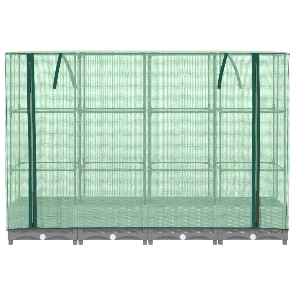 Aiuola rialzata/fioriera con copertura effetto rattan 160 x 40 x 123 cm grigio chiaro 02_0038749