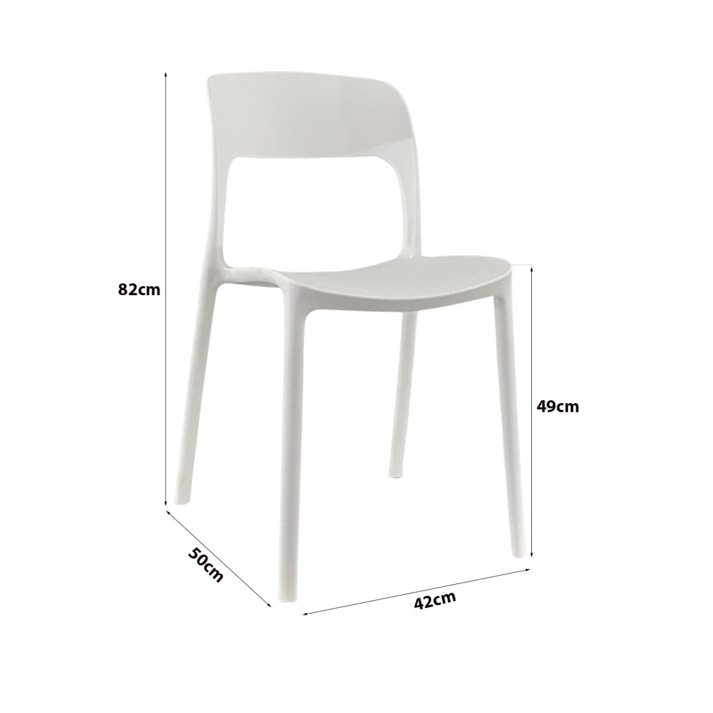 Sedia In Polipropilene Marte Ergonomica Arredo di Design Esterno e Interno da Giardino Impilabile Sedie M Bianco/4 Sedie