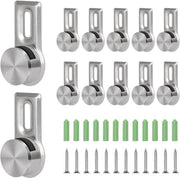 12 punti di fissaggio per specchio, kit di fissaggio per specchi con 12 viti in acciaio inossidabile e 12 chiodi per parete per spessori di pannelli da 4 a 7 mm, supporto per quadri di vetro acrilico.
