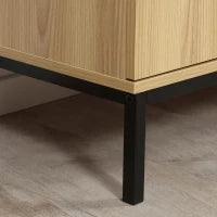 Mobile Buffet con 2 Armadietti, Ripiano Regolabile, 3 Cassetti, Stile Contemporaneo, 120L x 39,5l x 77H cm, Legno naturale