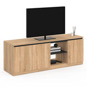 IDMarket - TOMI Porta TV a 3 ante in faggio e nero 140 cm
