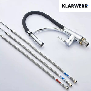 JANA | Rubinetto Gastronomia cromata girevole | da cucina in acciaio inossidabile | miscelatore ruotabile a 360° | bassa pressione 3 attacchi argento