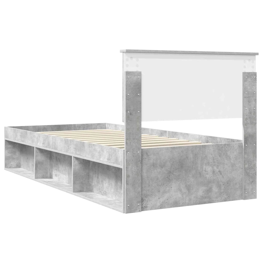 Struttura del letto Calcestruzzo 90 x 200 cm Pino massello