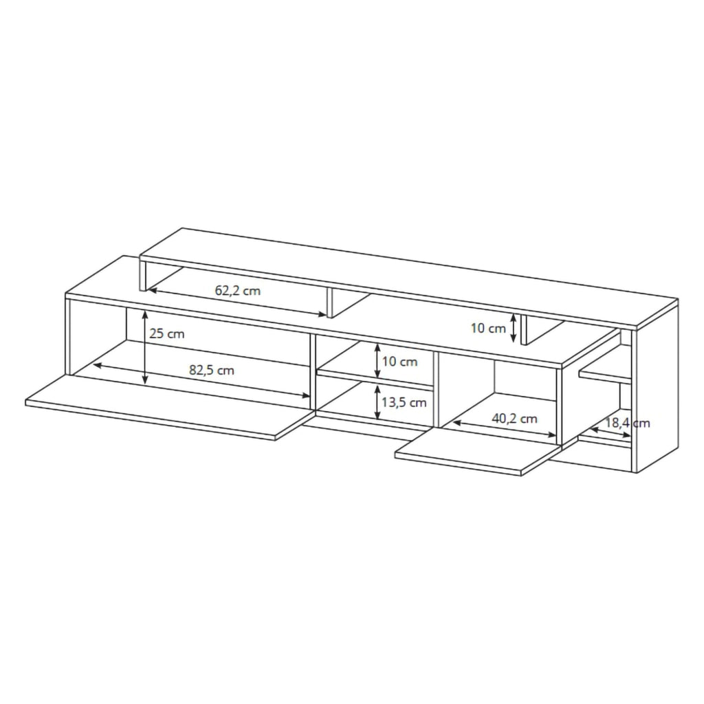 Mobile Soggiorno Kamotiba, Parete Attrezzata Modulabile, Marrone Rovere