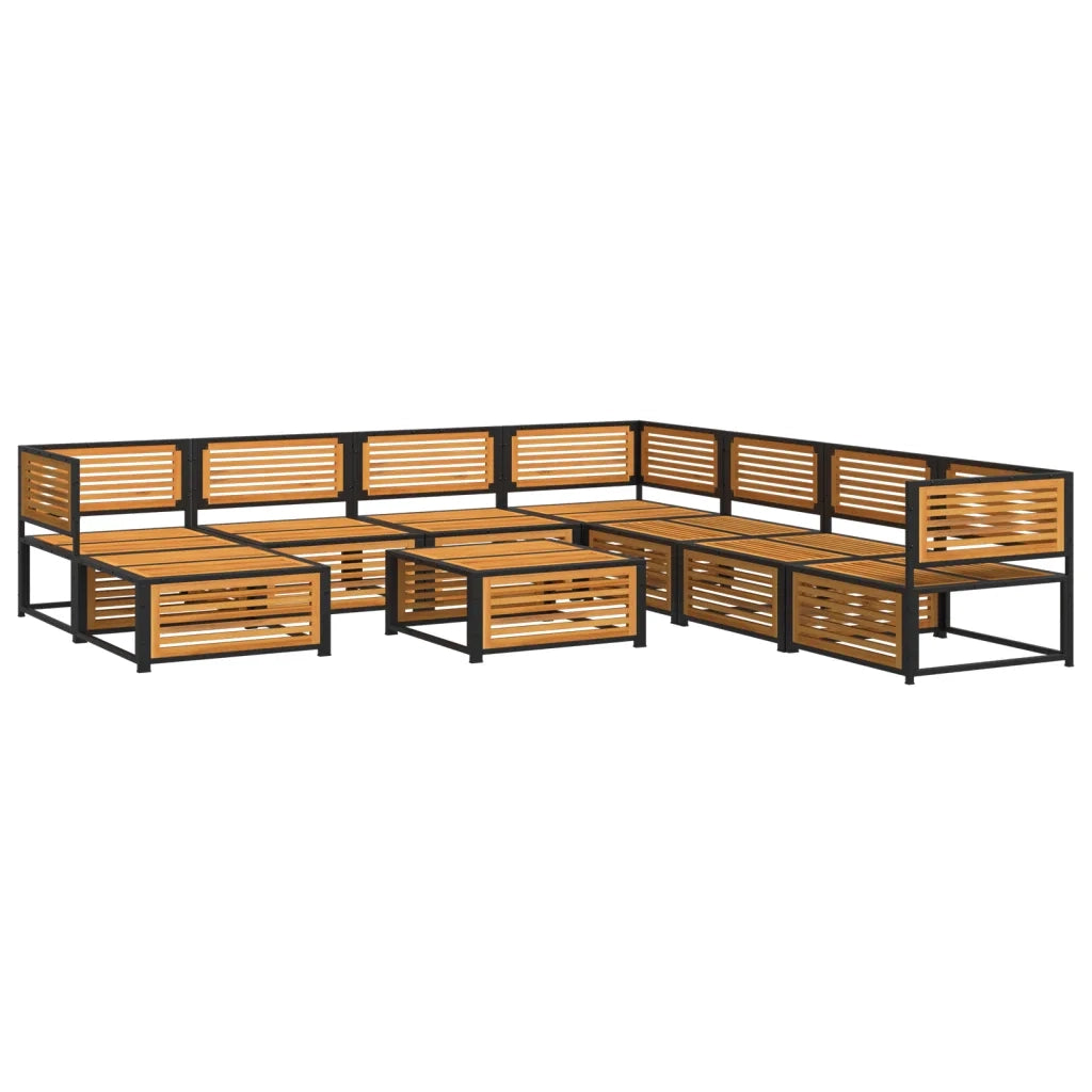 Set Divano Giardino 9 pz con Cuscini Legno Massello di Acacia