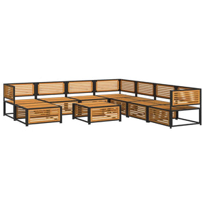 Set Divano Giardino 9 pz con Cuscini Legno Massello di Acacia