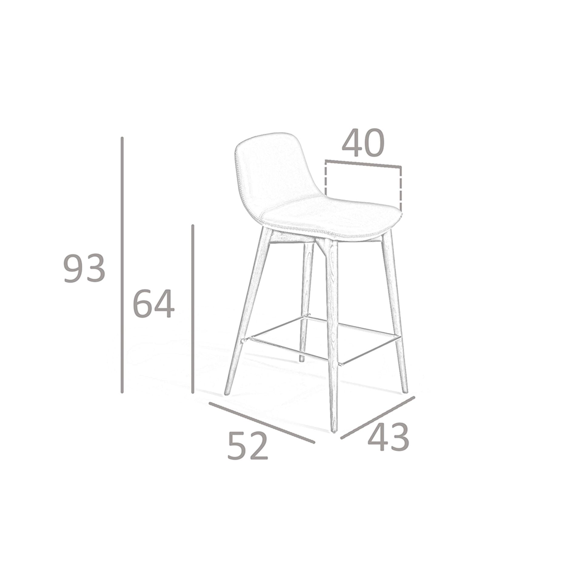 Sgabello in ecopelle visone