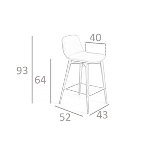 Sgabello in ecopelle visone