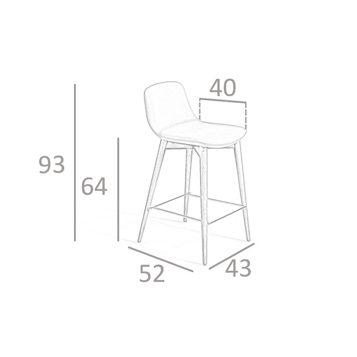 Sgabello in ecopelle visone