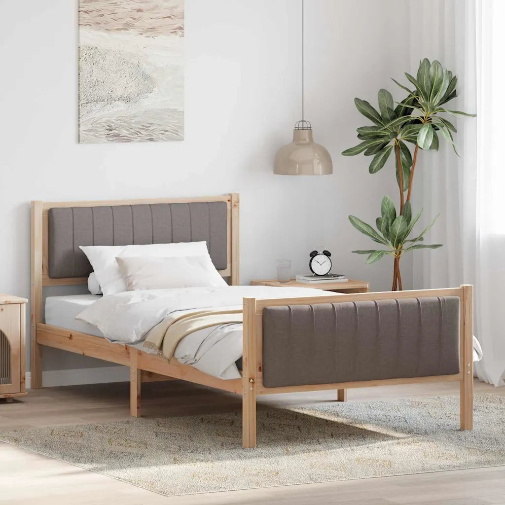 Struttura del letto con testiera-Giroletto con Testiera Marrone e taupe 100 x 200 cm 828211