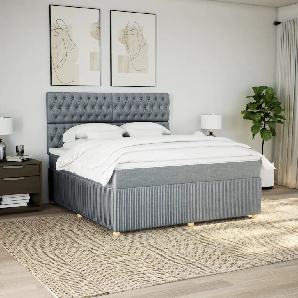 Giroletto a Molle con Materasso Grigio Chiaro180x200 cm Tessuto 3294442