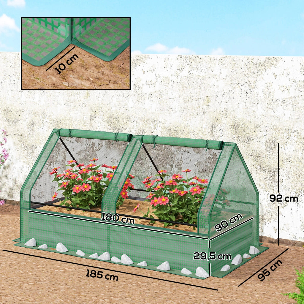 Giardino Esterno Grande con Mini Serra ¨C zephmum ¨C Grigio Verde 185x95x92 cm
