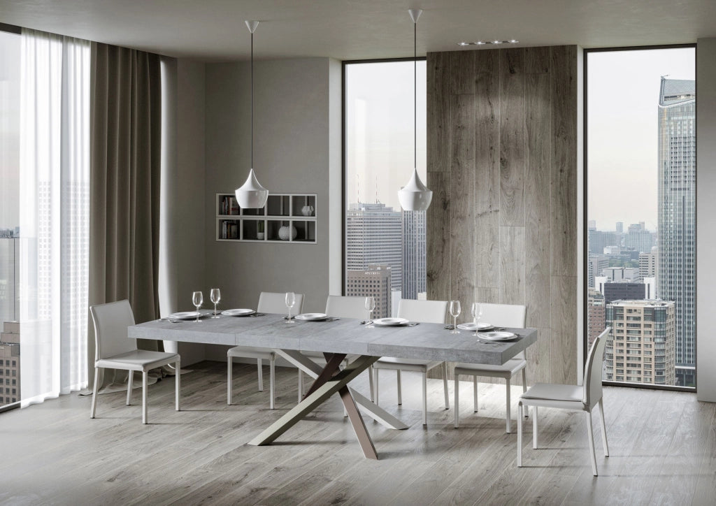 Tavolo Allungabile 200-460x90x77 cm Volantis Premium Cemento Telaio 4C