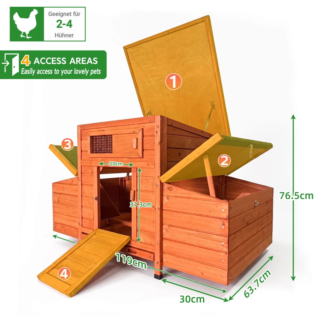 GABBIA PER GALLINE 83,5x72x24 cm Legno Dorato