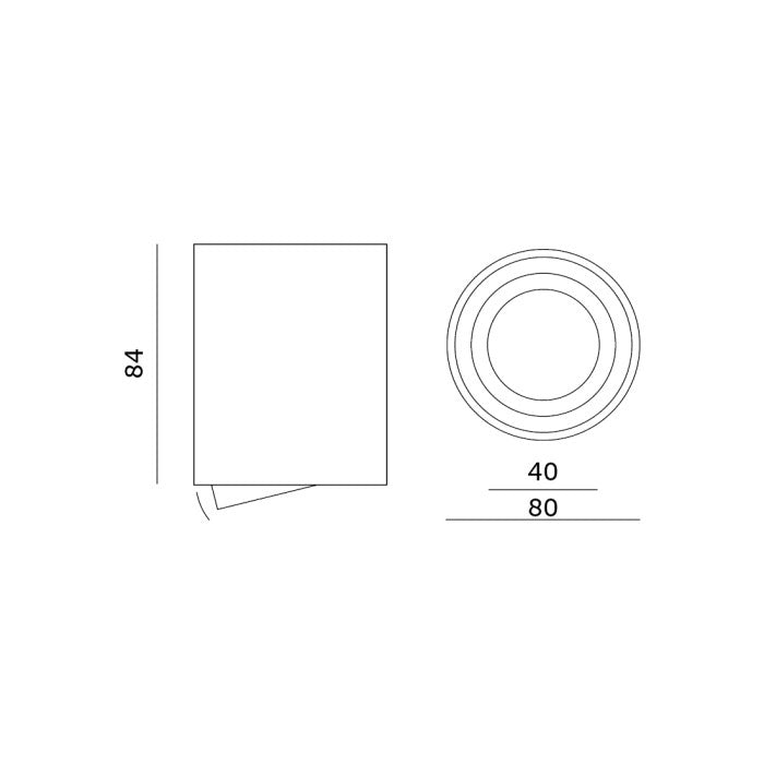 Spot soffitto a vista rotondo Ø8 bianco orientabile GU10