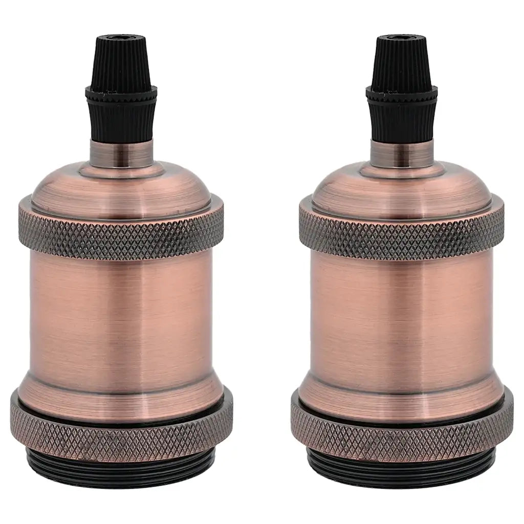 vidaXL Portalampade 2 pz Rosso Bronzo E27