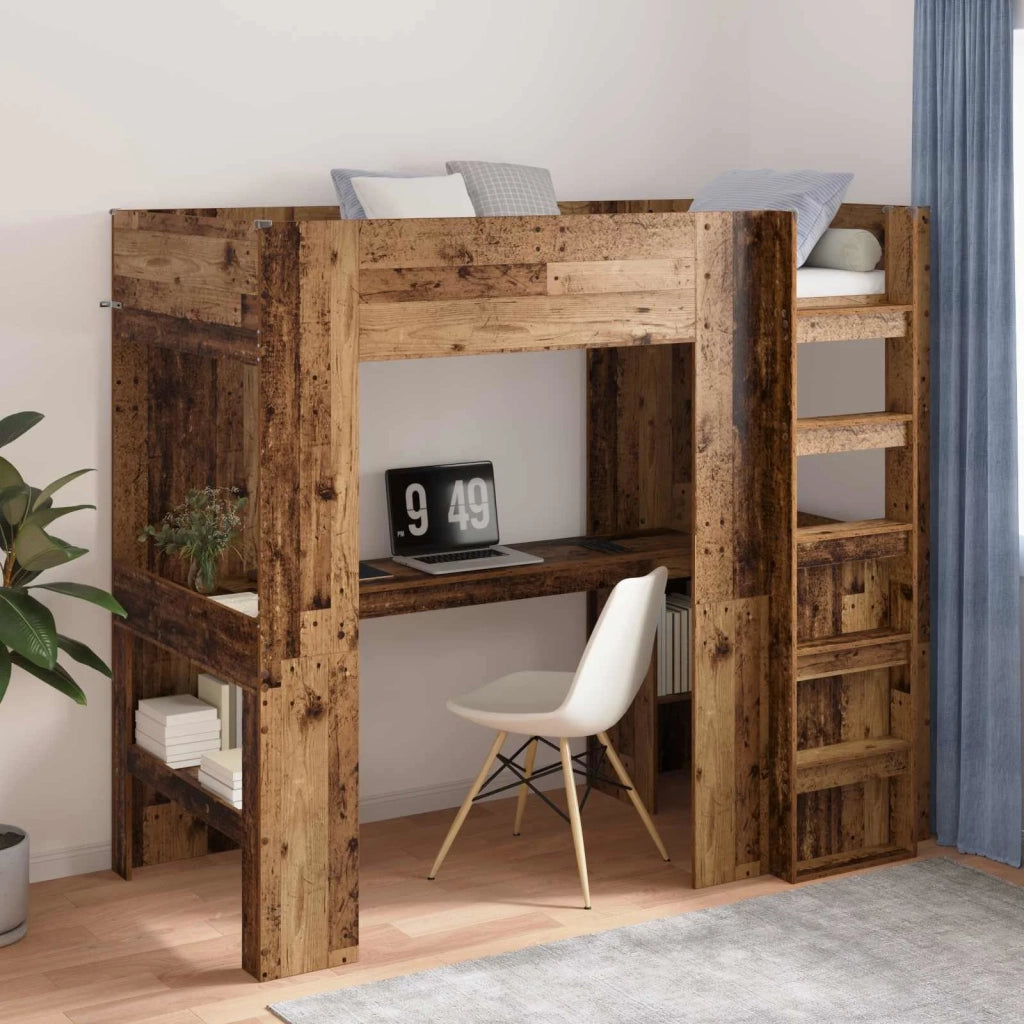 Struttura letto a castello con scrivania Legno vecchio 3410441