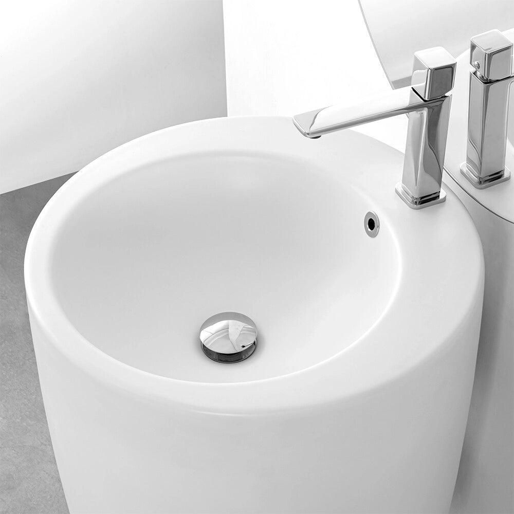 Lavandino freestanding 50x85h cm in ceramica bianco opaco Tokyo