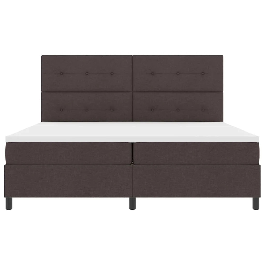 Letto a molle con testiera Marrone Scuro 200 x 200 cm Tessuto 3339416