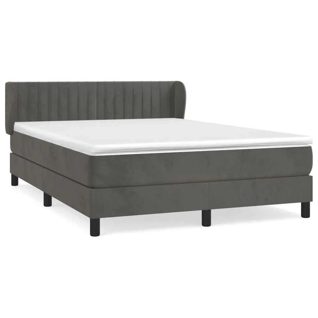 Giroletto a Molle con Materasso Grigio Scuro 140x190 cm Vellutocod mxl 74119