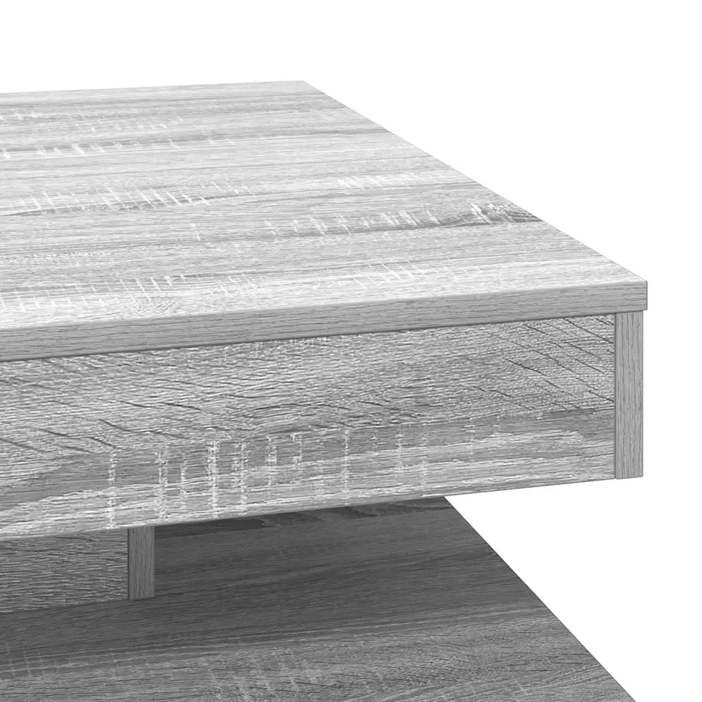 Tavolino da Caffè Girevole a 360 Gradi Grigio 70x70x34,5 cm 858484