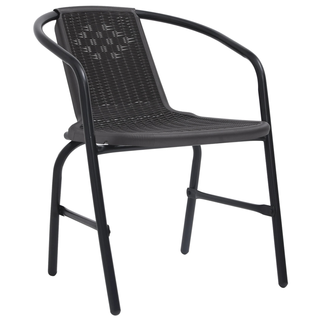 Set da pranzo da giardino 3 pezzi Rattan plastico nero