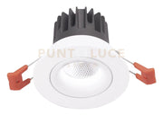 GFA1041C- FARETTO DA INCASSO IN ALLUMINIO DIFFUSORE TRASPARENTE A LED 3000K 1467LM 16W BIANCO D.11CM ORIENTABILE