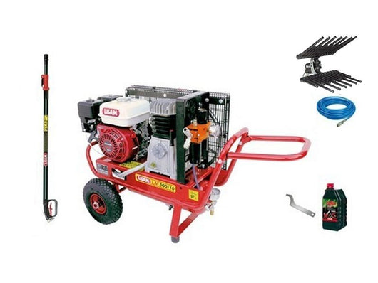 Kit raccolta olive per 1 operatore Lisam LM031 motocompressore Lisam LM 500/10 professionale con motore Honda GX 160 - AT03 | 1,85-3,10 mt