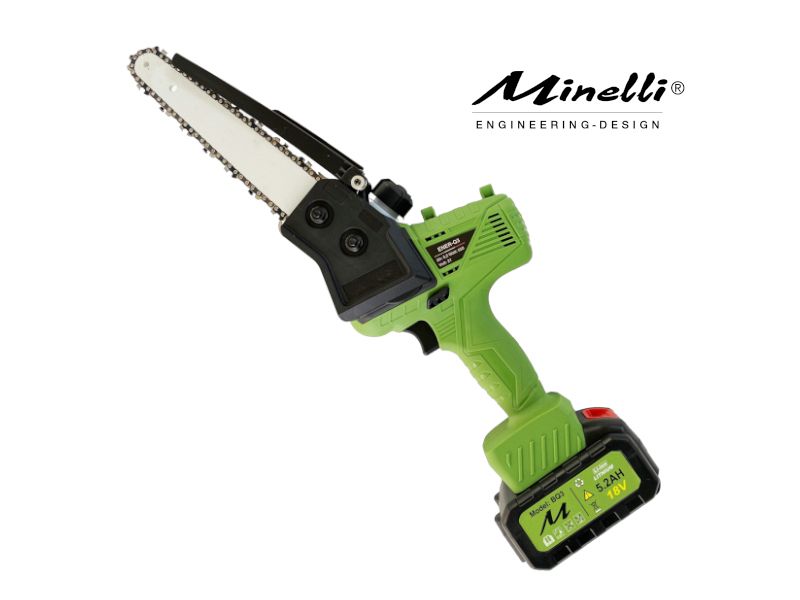 Potatore a Batteria Minelli Ener-Q3 con 2 batterie e barra da 20 cm e asta telescopica