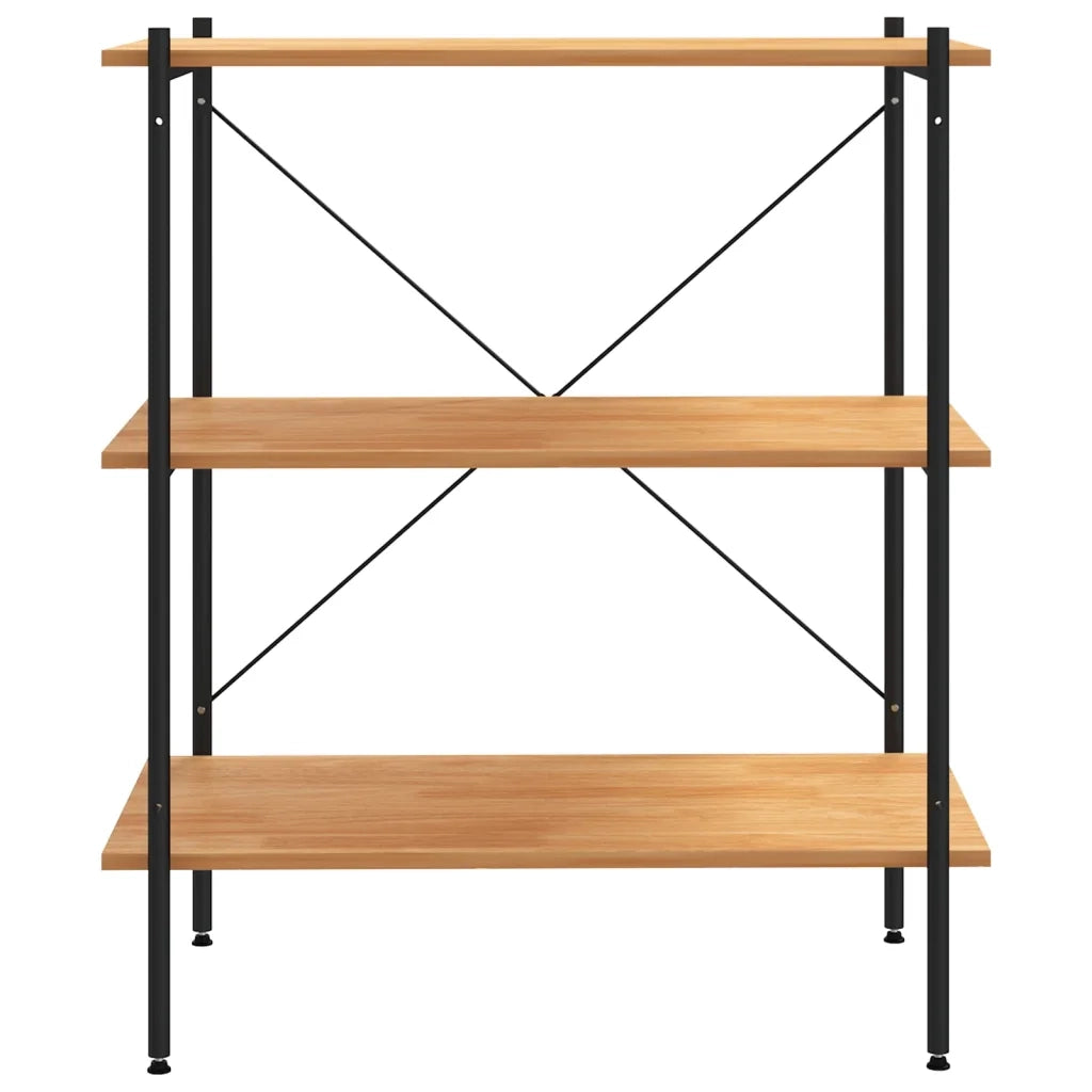 Scaffale a 3 ripiani nero e rovere 80x40x92 cm CFW7130995