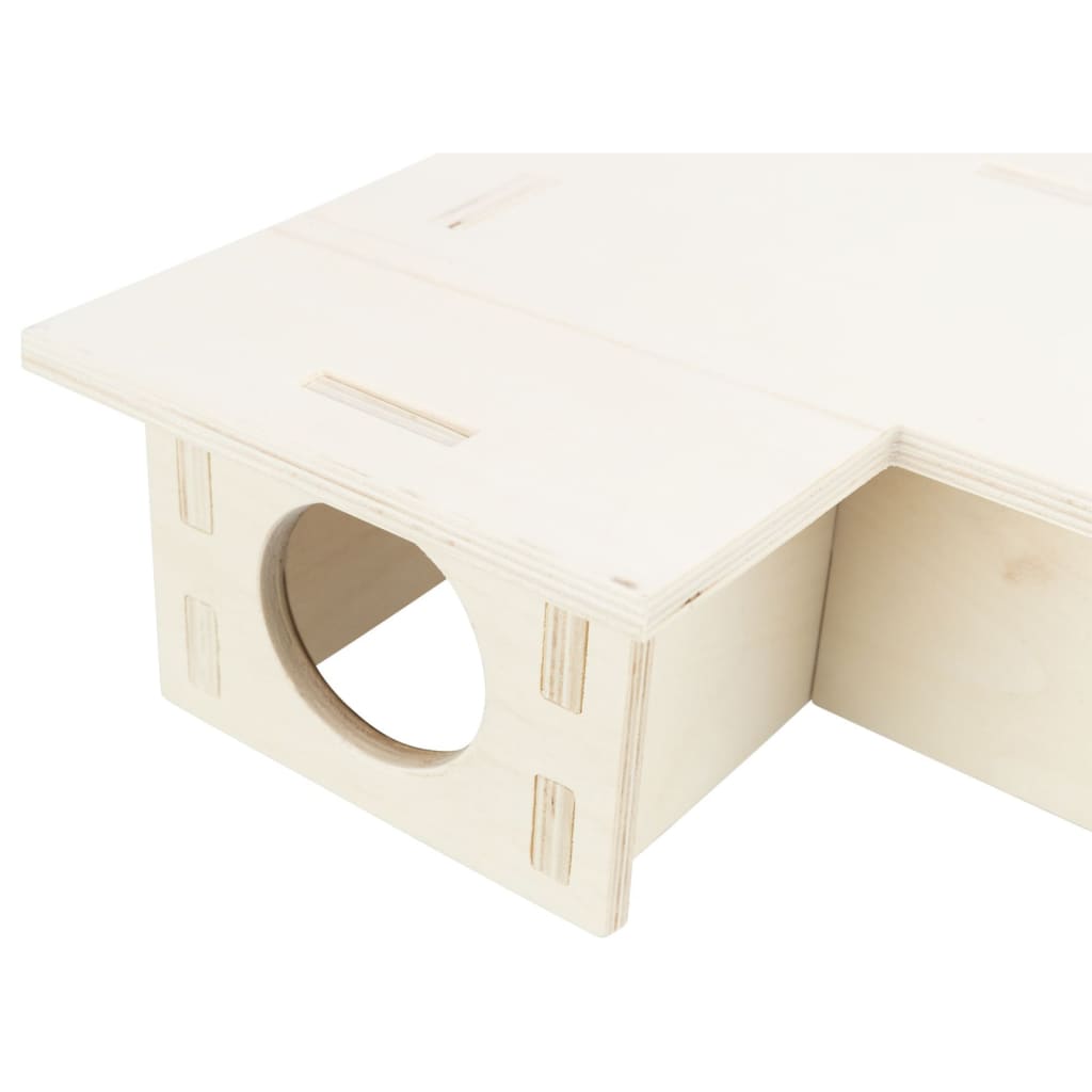 TRIXIE Casetta per Roditori con 3 Camere 25x10x25 cm in Legno 444017