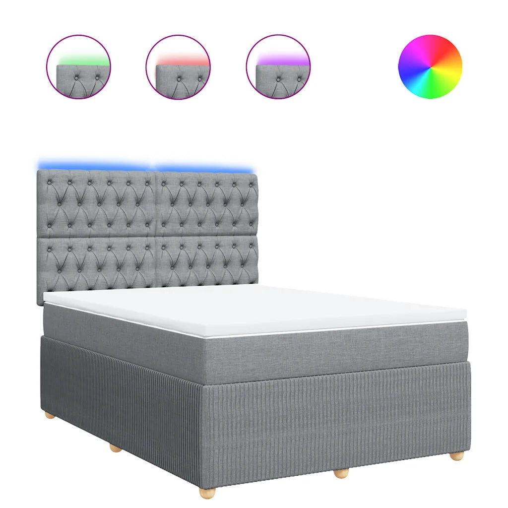 vidaXL Giroletto a Molle con Materasso Grigio Chiaro 140x200cm Tessuto