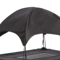 Brandina per cani e gatti con tettoia nera, cuccia per cani max 25kg, lettino da esterno per animali con tettuccio parasole, 76x60x16cm