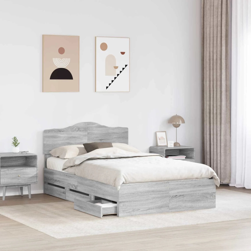 Struttura del letto con cassetto Grigio Sonoma 120 x 200 cm 3413024
