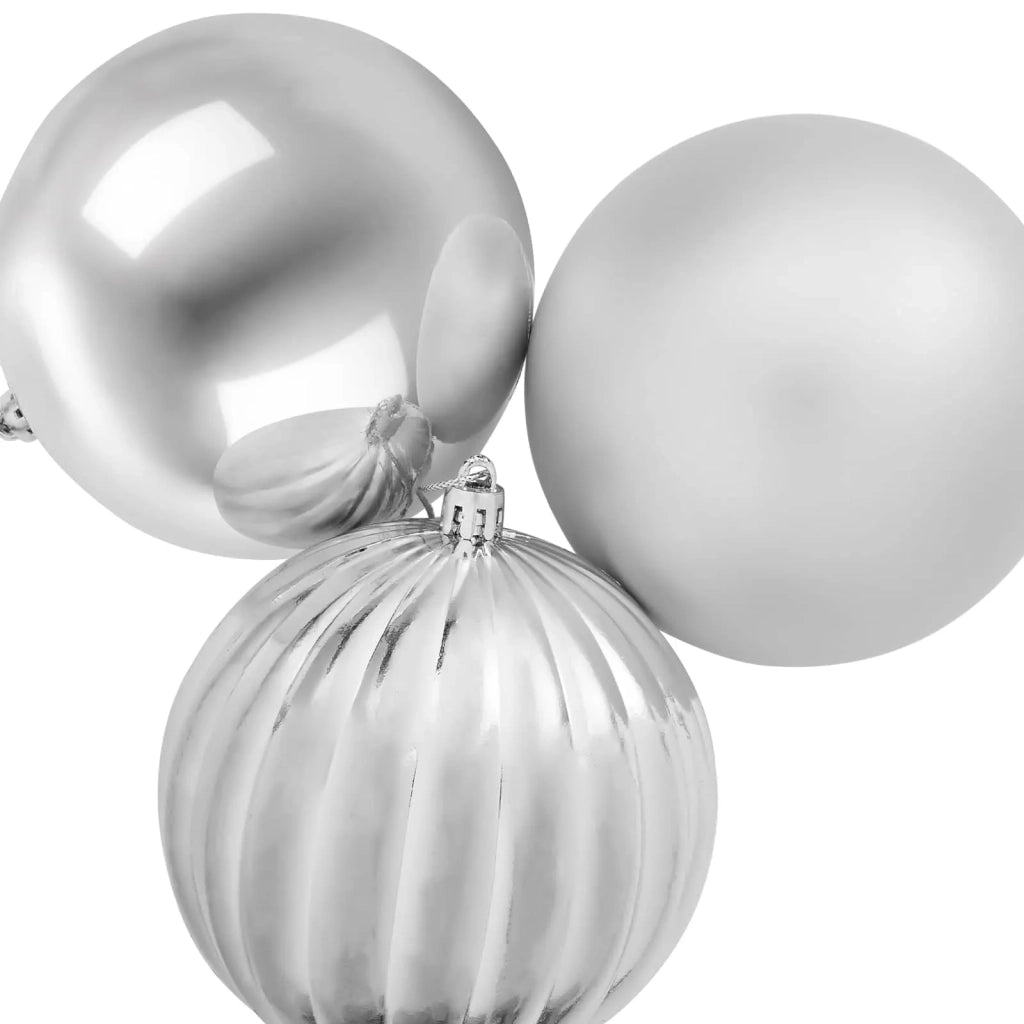 Set di palline di Natale XL 15 pz Argento Ø 10 cm Plastica 3473541