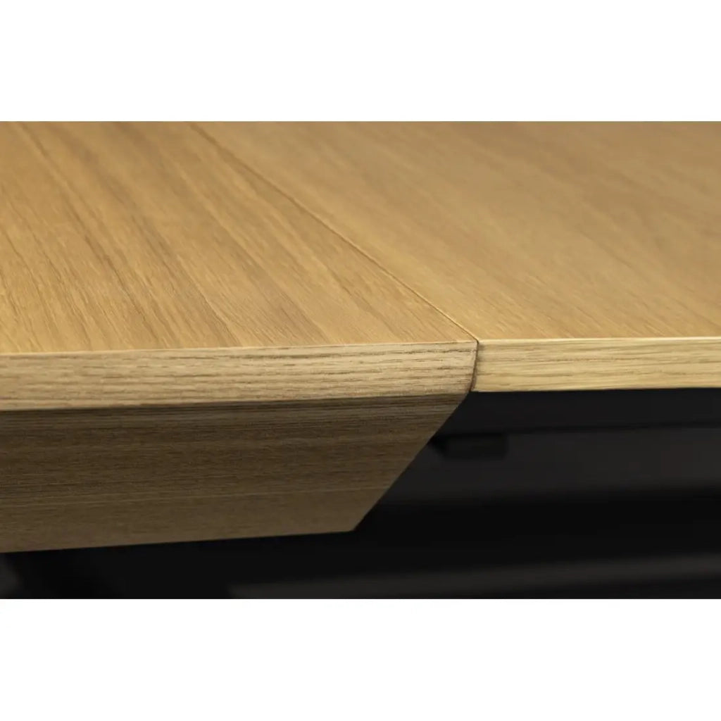 Tavolo da pranzo RADIAM – MDF impiallacciato noce chiaro e metallo – 200-320 cm – Estensibile