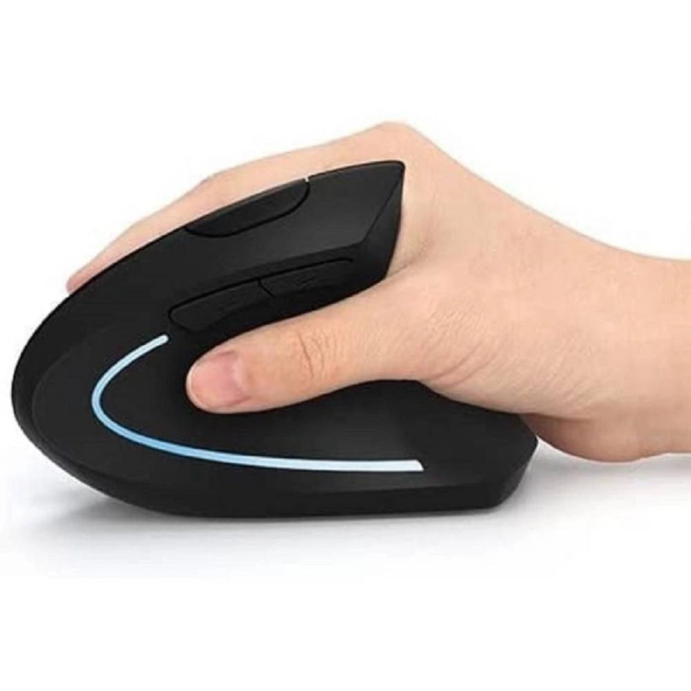 Trade Shop - Mouse Verticale Wireless 2.4ghz Ergonomico Con 7 Luci Led Rgb Senza Fili W9002 -