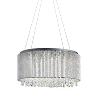 Lampadario Classico Elisa I Acciaio Cromo Vetro Trasparente 8 Luci G9