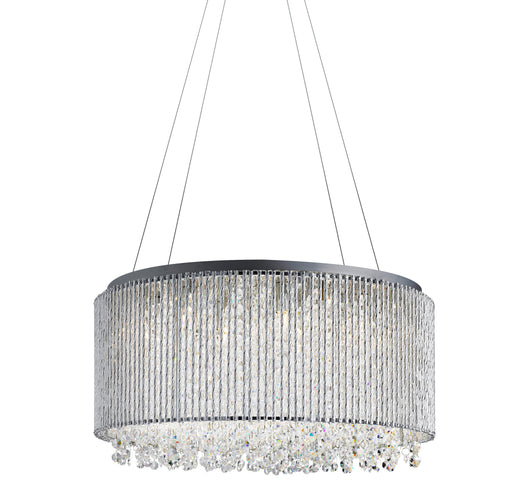 Lampadario Classico Elisa I Acciaio Cromo Vetro Trasparente 8 Luci G9