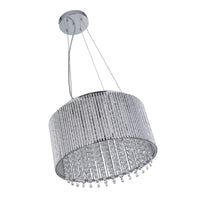 Lampadario Classico Elisa I Acciaio Cromo Vetro Trasparente 8 Luci G9