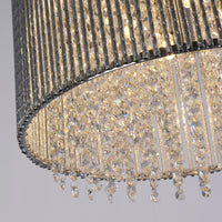 Lampadario Classico Elisa I Acciaio Cromo Vetro Trasparente 8 Luci G9