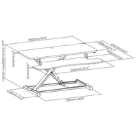 Toboli Alzata per monitor 95x40cm con porta tastiera, regolabile, Supporto di rialzo per computer
