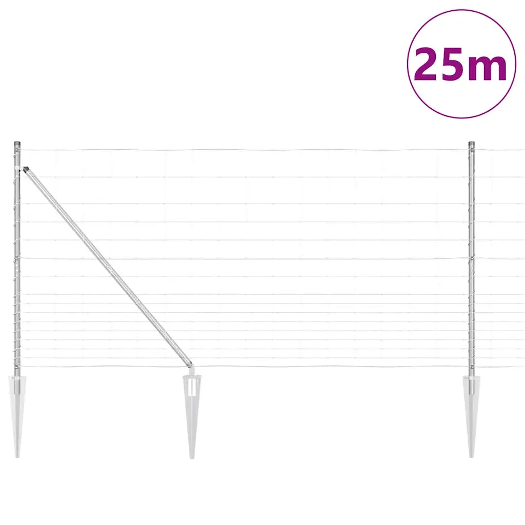 Palo della recinzione Zincato 25 x 1,2 m Acciaio 3351429