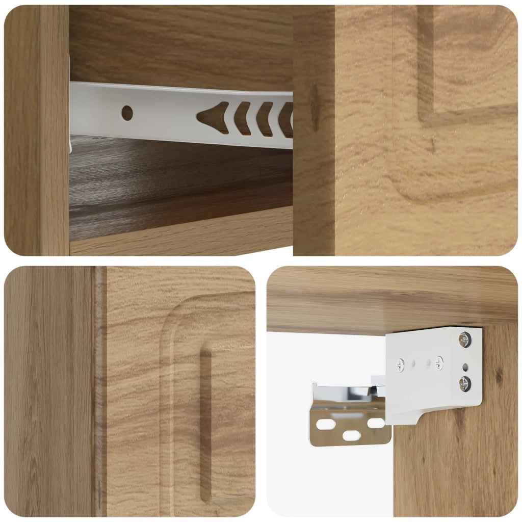 Mobiletto da notte a muro Rovere Artigianale 49 x 34,5 x 20 cm 899313