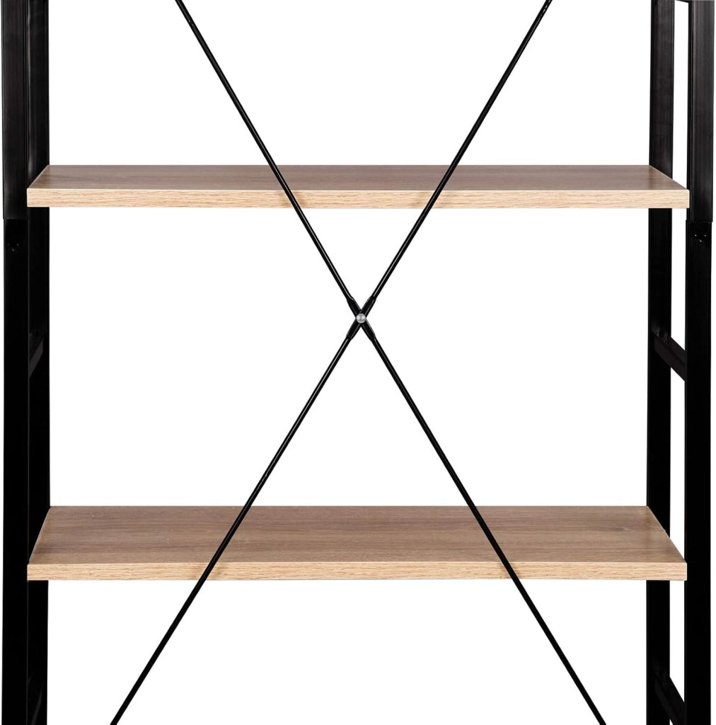 Libreria Scaffale in Metallo Legno 6 Ripiani Scaffalatura Fioriera Porta Piante RGB9307hei