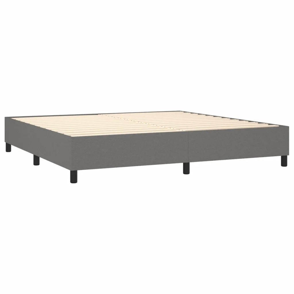 Giroletto a Molle con Materasso Grigio Scuro 200x200 cm Tessuto 3131458