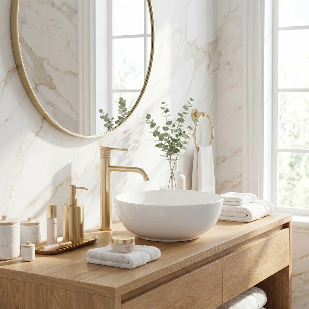 Rubinetto Da Lavabo Rea Venti Brush Gold High