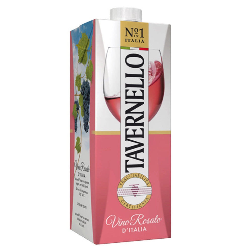 Tavernello vino rosato d'italia multipack da 12 brik da 1 litro ciasuna