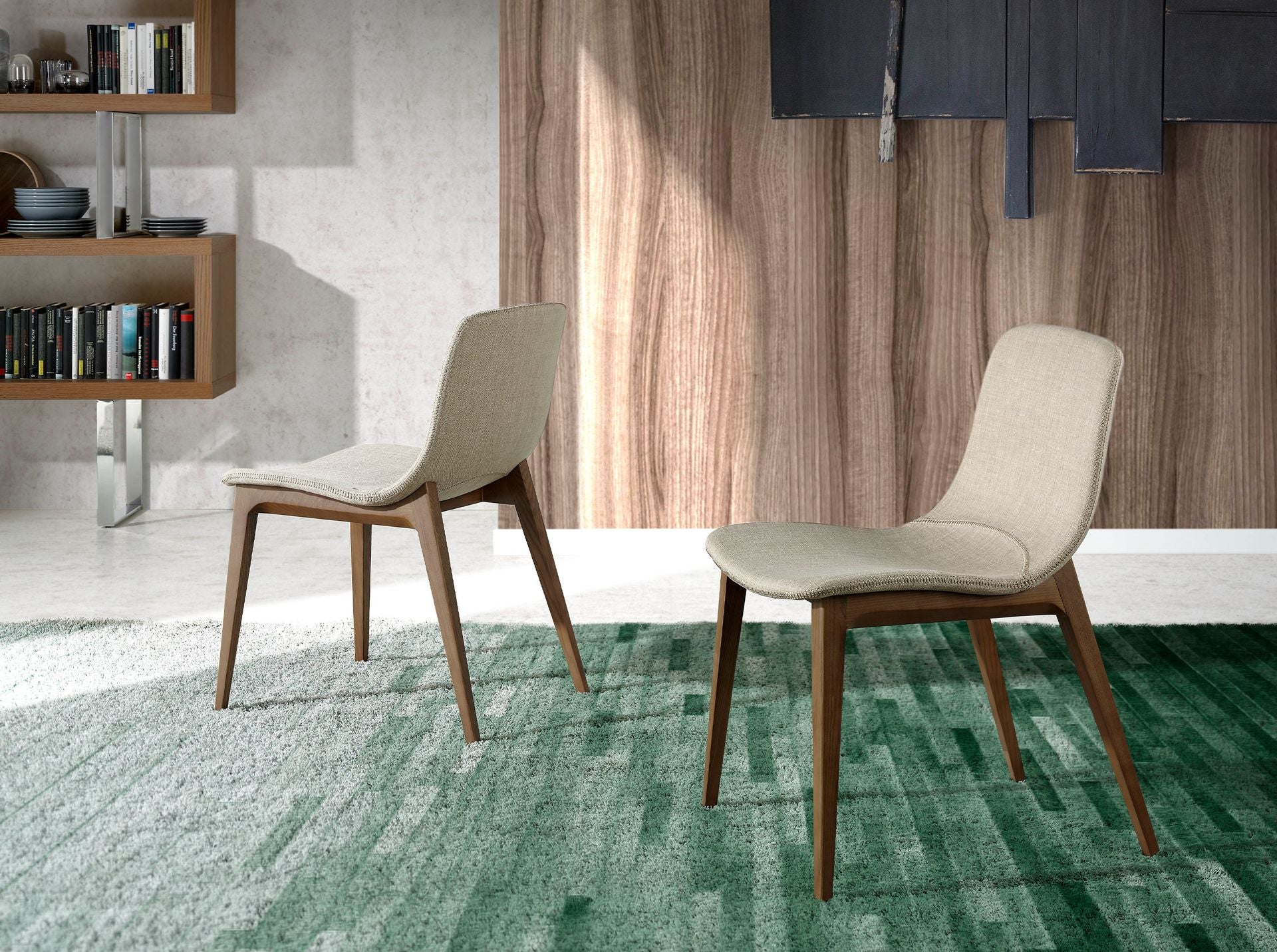 Sedia in tessuto beige