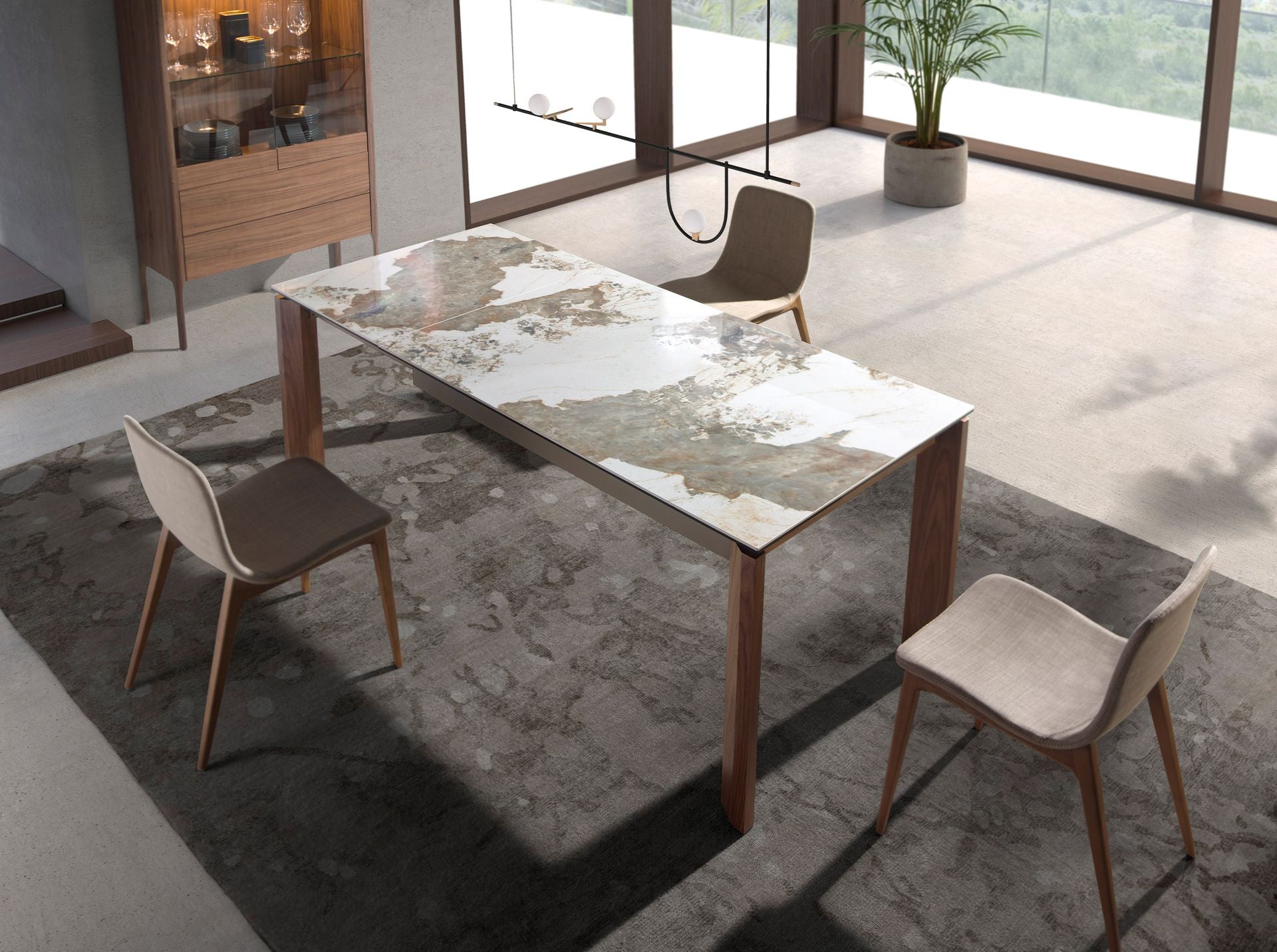 Sedia in tessuto beige